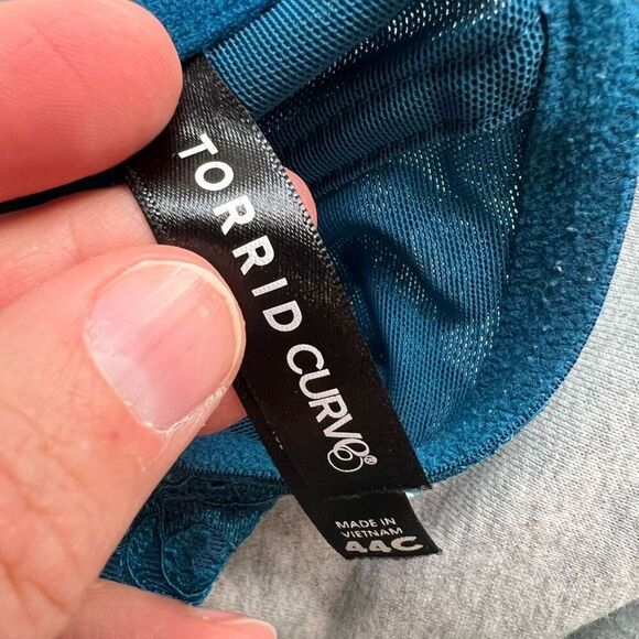 Torrid Women's Plus Size 44C Blue Push-Up Front-Close Bra Lace Back - Picture 7 of 10